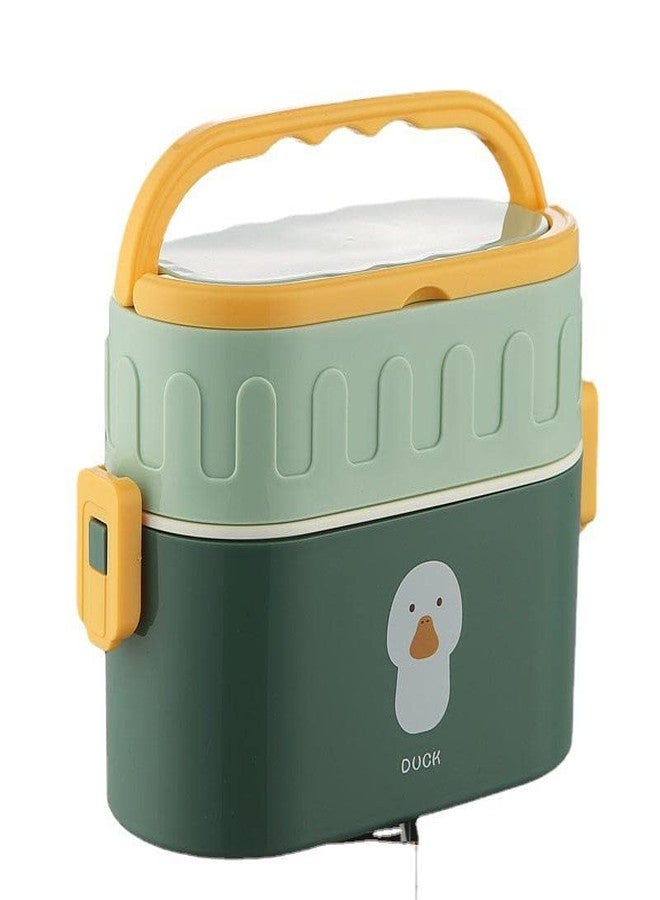 Mayatra's Double Decker Lunch Box | with Plastic Spoon & Handle | Tiffin Box for Women and Men Office, Kids to School Full Meal|Easy to Carry| 950 ML (Multicolor) - Image 1